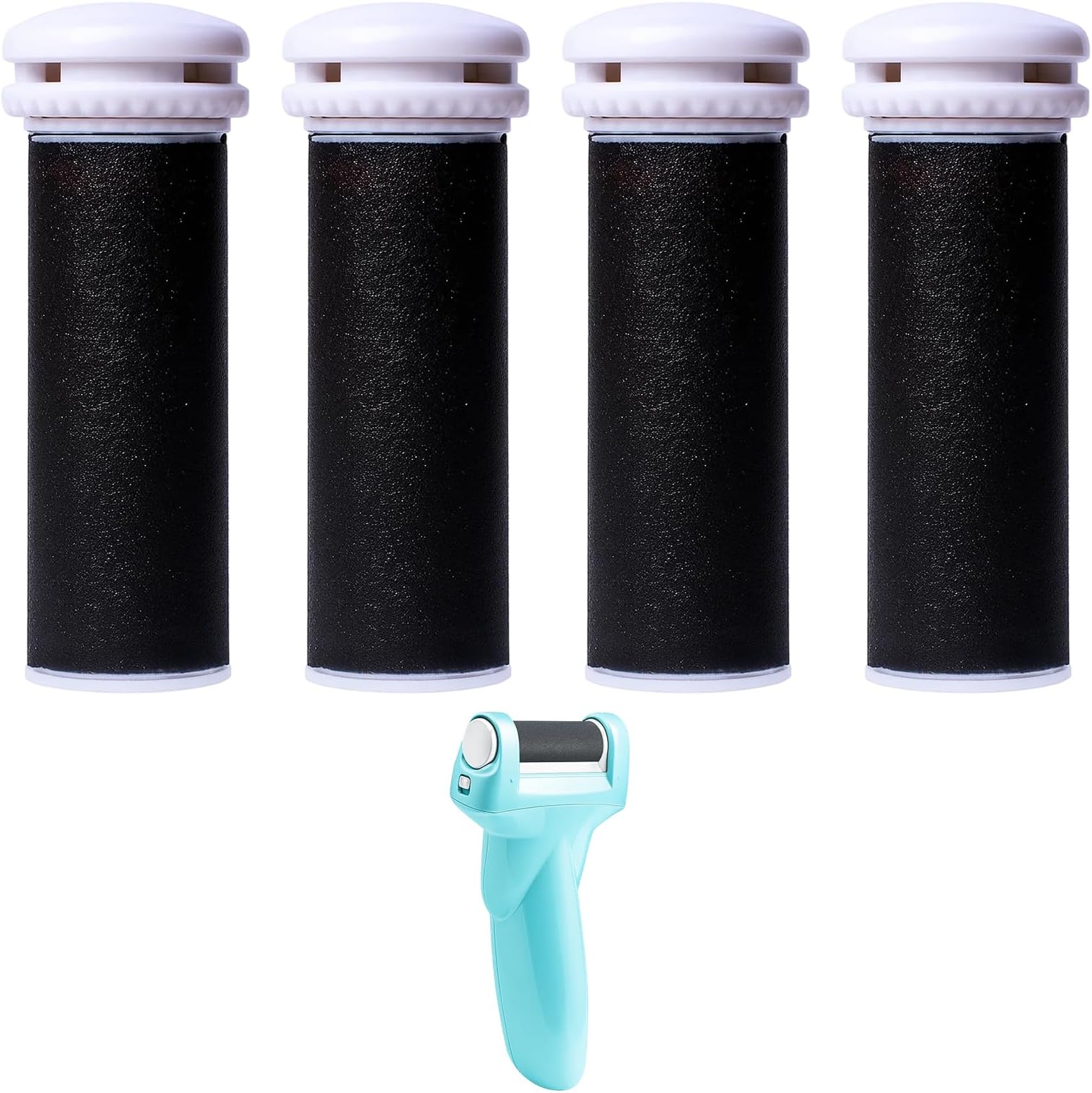 Refills for Emjoi Micro Pedi, 4-Pack Replacement Rollers, Compatible with Emjoi Micro Foot Care Device, Gentle Callus Removal System, Salon-Level Foot Care at Home
