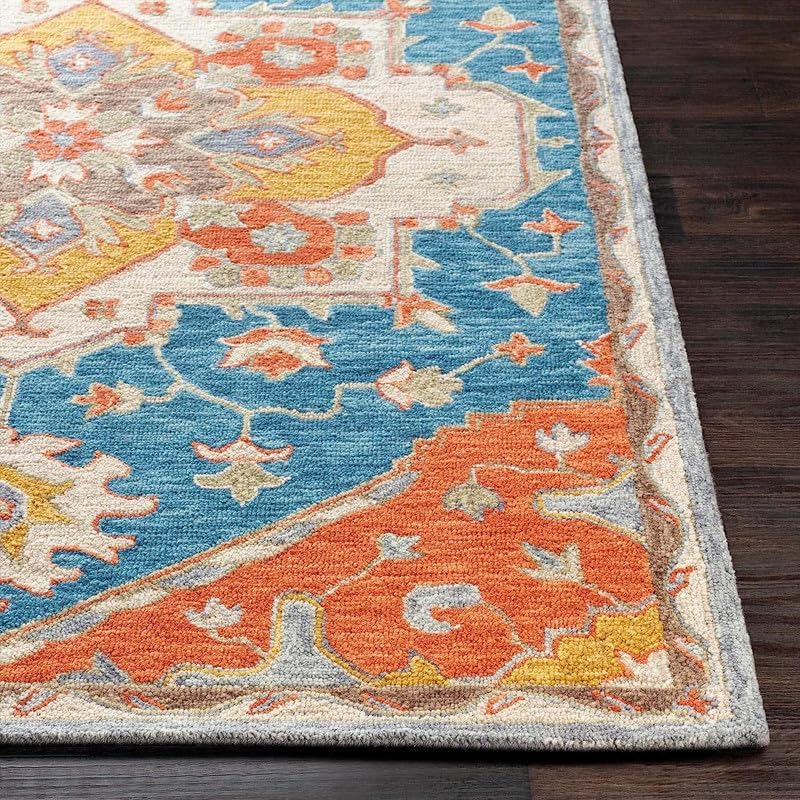 Image of Modern Abstract Hand Tufted Wool Floor Carpet for Home decore Living Room|Home and Bedroom & Hall 10x13 feet (300 x 390cm) Blue H26