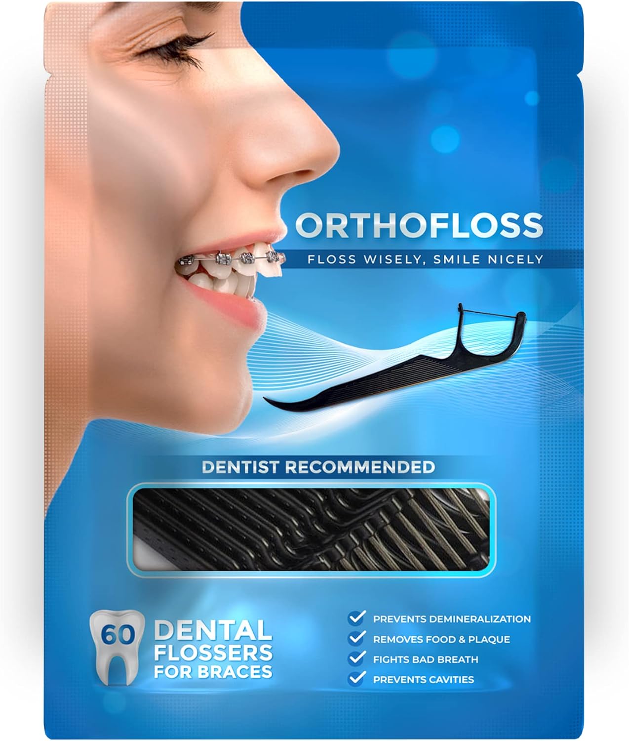 Orthofloss Dental Floss Picks for Braces Dental Flossers & Picks for Teeth