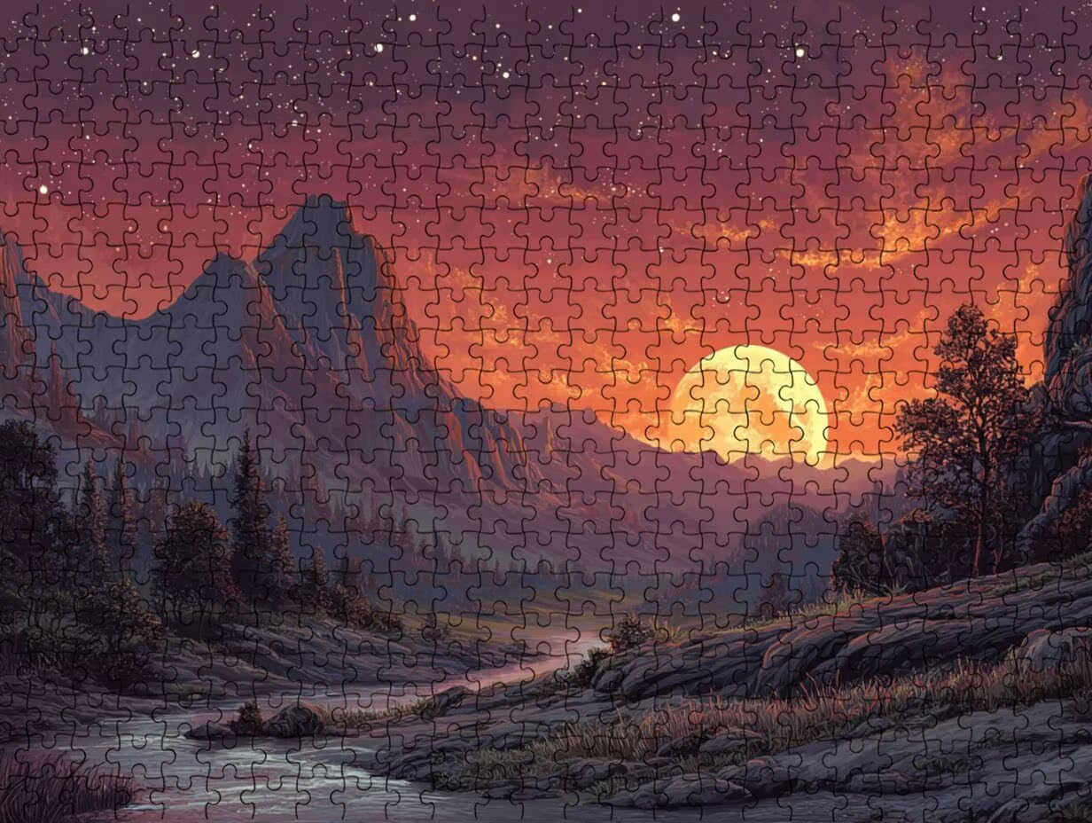 Klasyczne puzzle dla dorosłych 4000 sztuk, las zachód słońca LDYQS5587