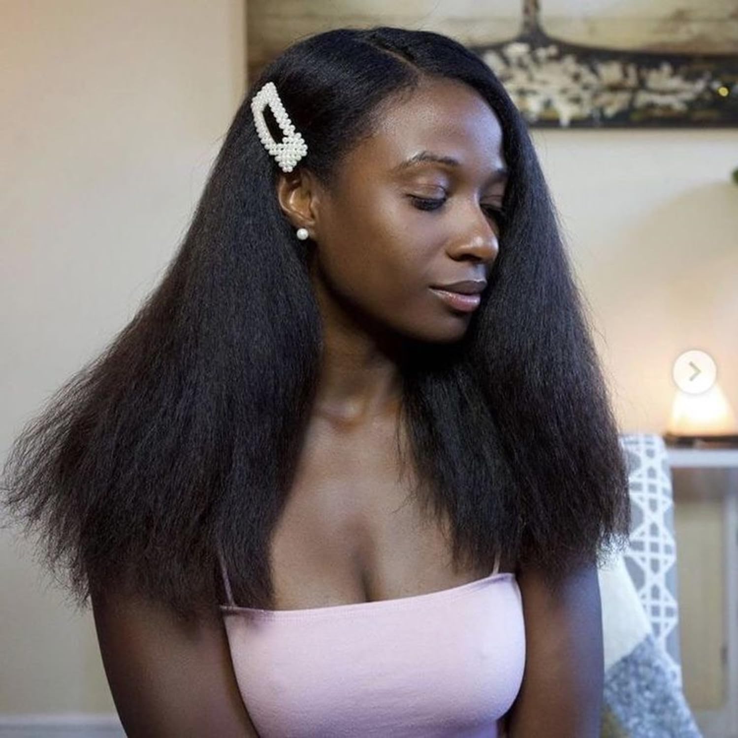 Beauty Forever Drawstring 2.0 Kinky Straight V Part Wig Human Hair No Leave Out Brazilian Yaki Straight V Part Human Hair Wig - 200165144