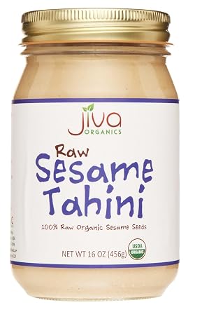 Jiva Organics RAW Organic Sesame Tahini 16-Ounce Jar - Non-GMO, Natural, Small Batch