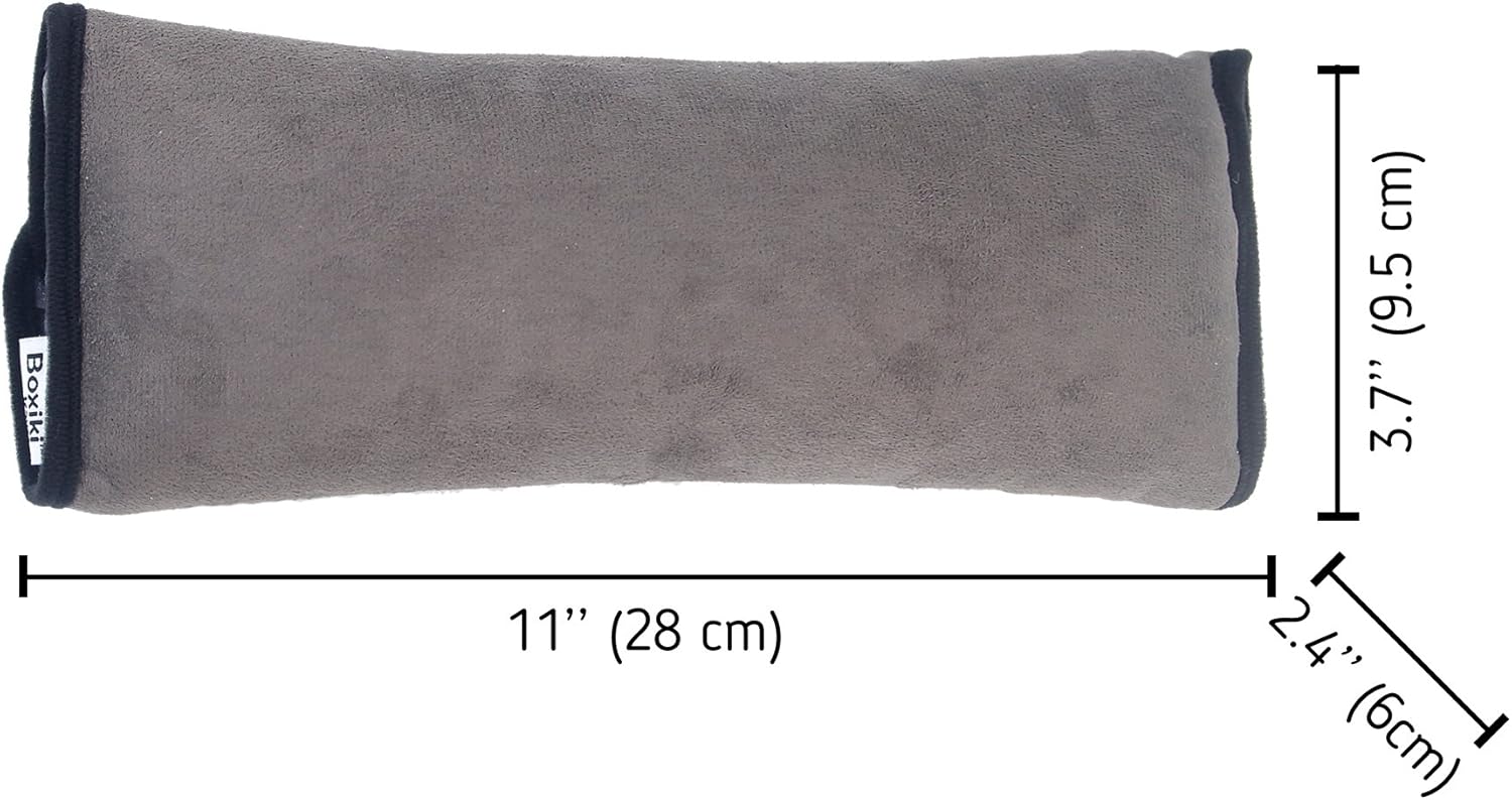 Boxiki Travel Car Seat Belt Pillows for Kids (Set of 2) Adjustable Vehicle Seat Belt Cushion for Children. Perfect for Road Trips