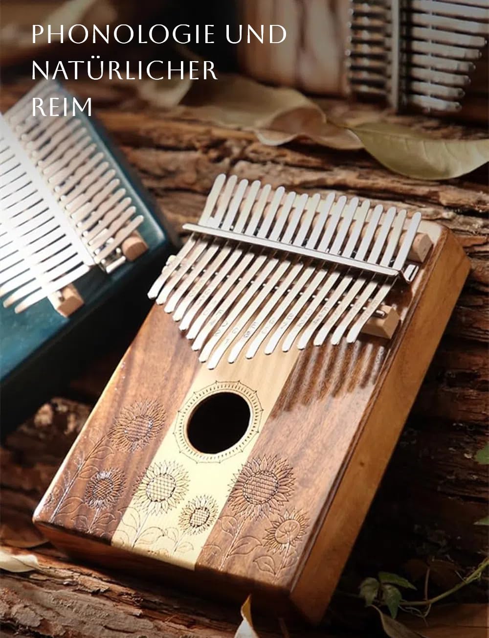 Kalimba 17 Schlüssel, Holz Fingerklaviere，Sonnenblume Professionelle Daumenklavier Carlimba, Mbira Instrumente