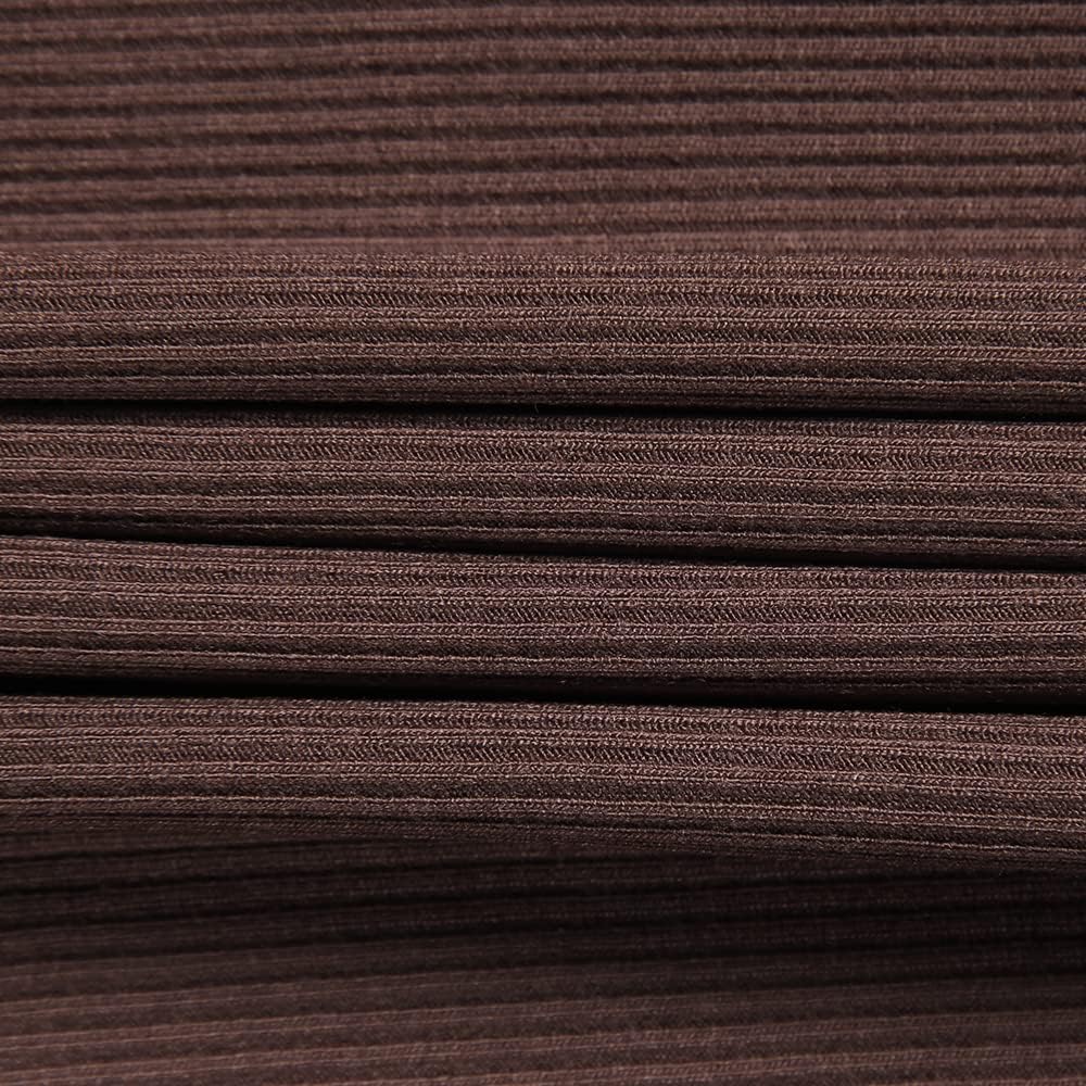 Roselux Womens Long Sleeve Stretch Crewneck Ribbed T-Shirt Fitted Casual Basic Tops - Image 6