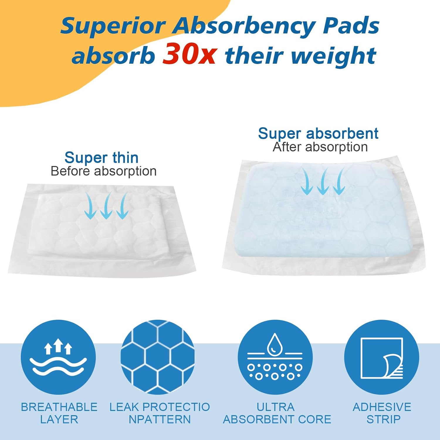 Dog Diaper Liners （Large 200 Count） Absorbent and Super Soft Dog Diaper Booster Pads for Female Dog Diapers or Male Dog Belly Bands