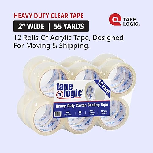 Miniatura 2 de Tape Logic Cinta de embalaje acrílica de 2 pulgadas x 55 yardas de 2.2 mil, transparente (paquete de 6) rollos de cinta de embalaje resistente para