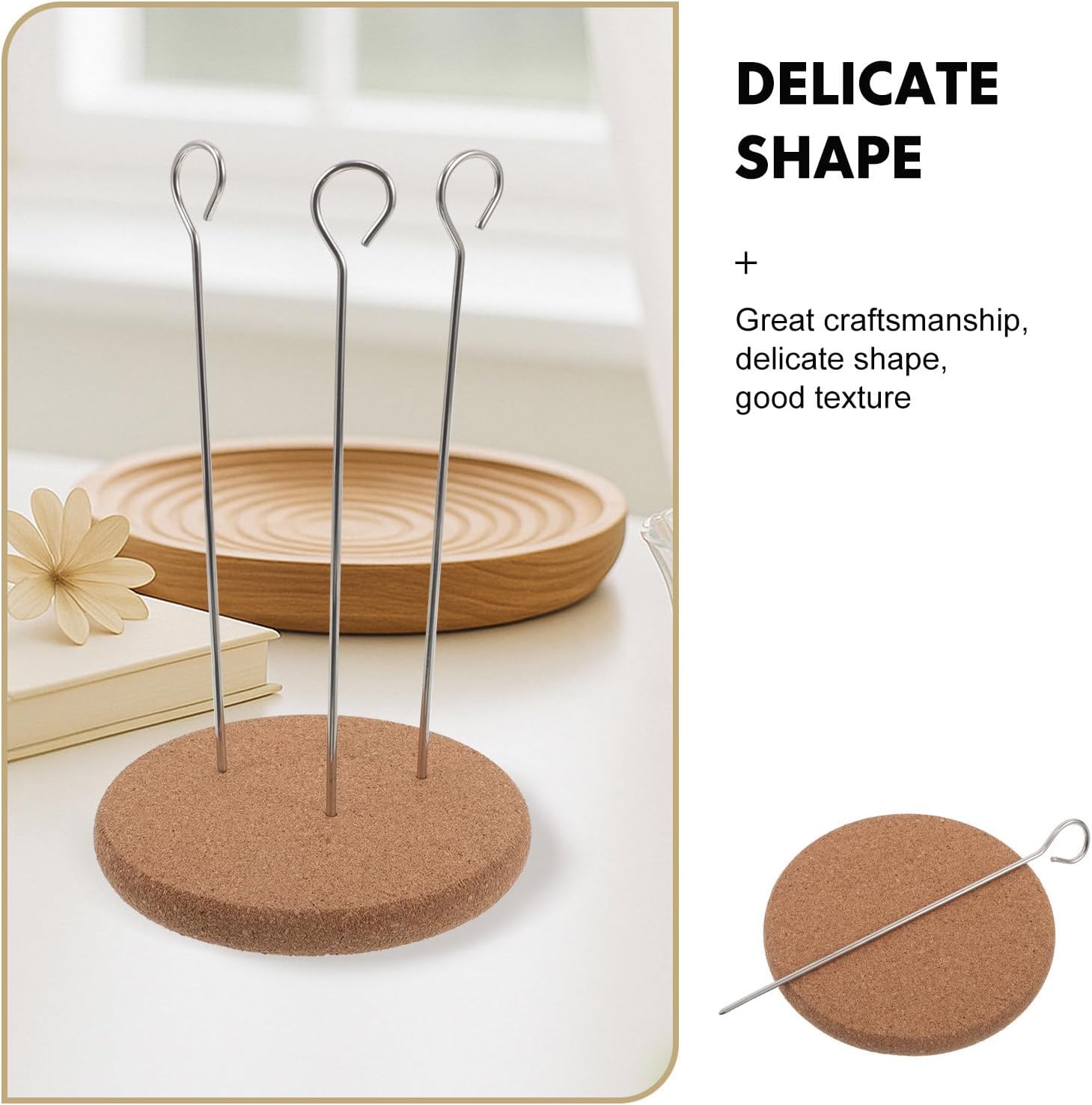 GANAZONO Candle Wick Centering Tool Kit with Metal Needle and Cork Pad image 3