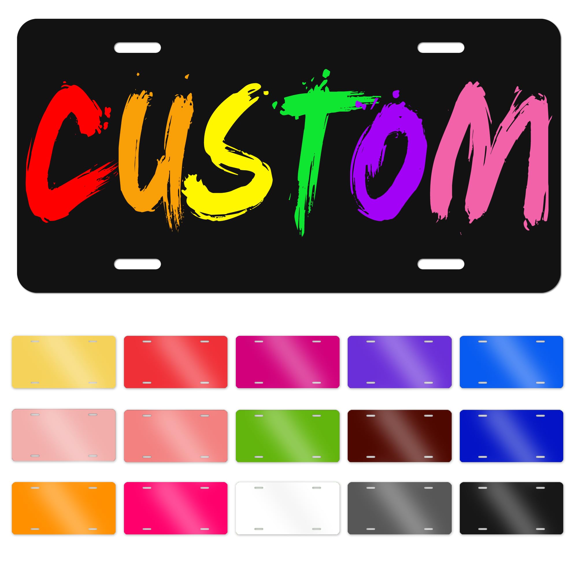 Custom Front License Plate Designs, Personalized License Plate for Front of Car with Image Text, Customized License Plate, Custom Auto Car Tags Vanity Plate for Front of Car (6 x 12 Inch)