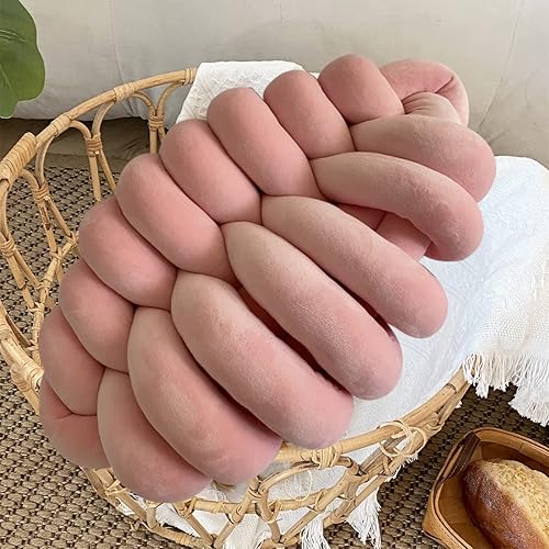Almohadas decorativas de nudo de bola, almohadas rosadas, almohadas de nudo de hoja, almohadas suaves para decoración del hogar, almohadas