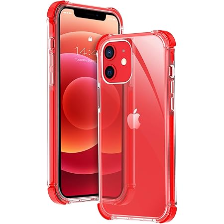 Amazon Com Mateprox Compatible With Iphone 11 Case Clear Heavy Duty Protective Crystal Back Cover With Shockproof Bumper Case For Iphone 11 19 6 1 Red Cell Phones Accessories