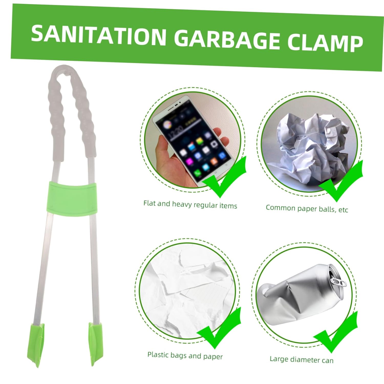 KICHOUSE 3pcs Heavy Duty Trash Picker Grabber Tool Reaching Stick for Pickup Outdoor Litter Grabber Sanitation Man Tool