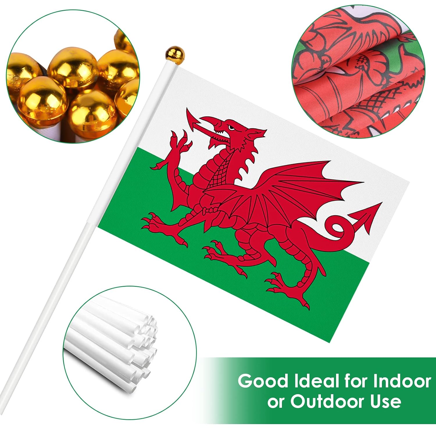 AhfuLife Welsh Flags on Sticks for St David's Day - Image 4