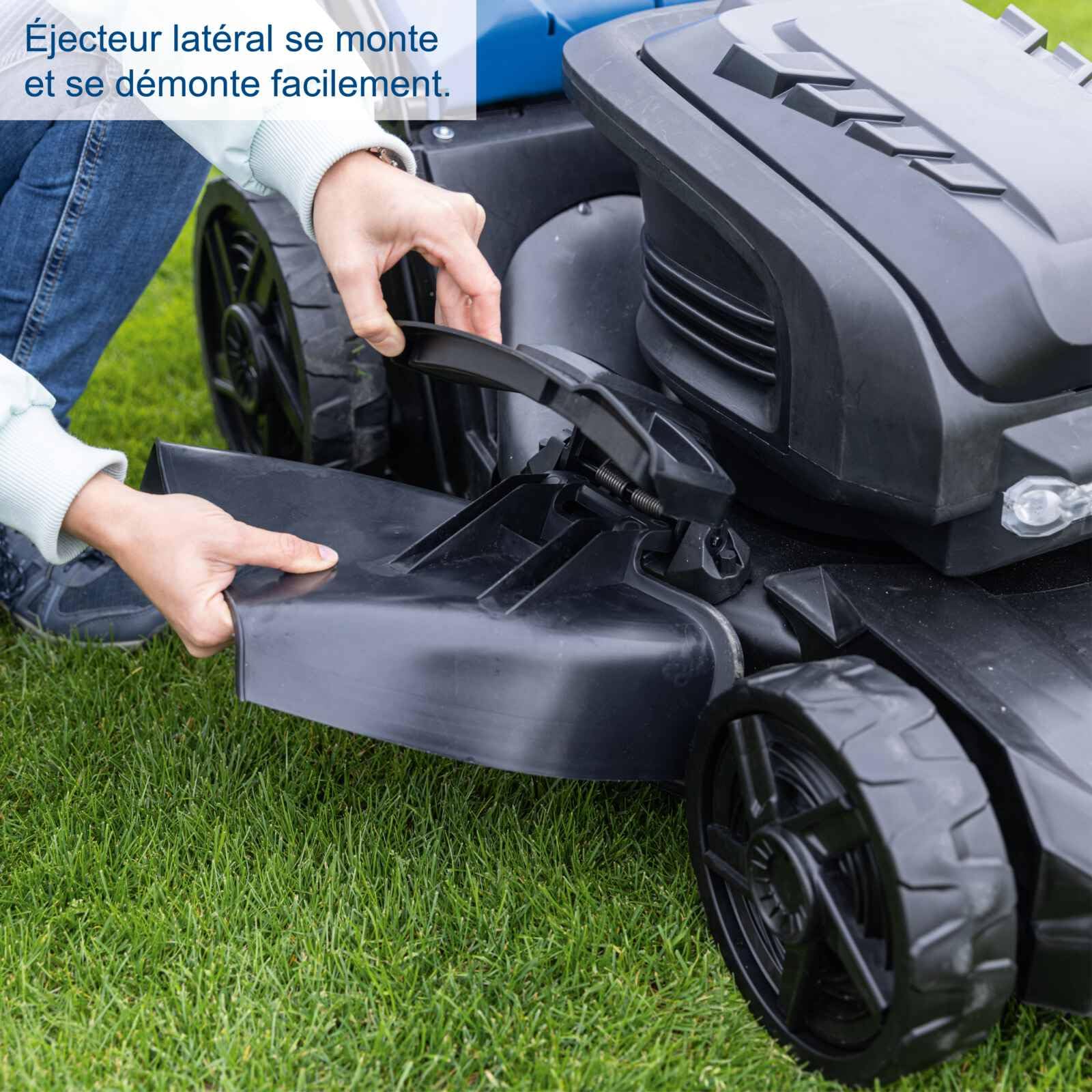 Scheppach BC-MP470-X Tondeuse à Gazon sans Fil 4 Batteries et 2 chargeurs