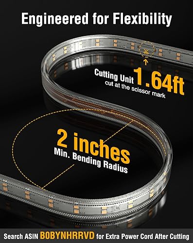 Miniatura 5 de Shine Decor Bright Plus - Tira de luces LED de 15300 lúmenes, 120 V, doble fila, IP65, resistente al frío, para exteriores, regulable, conectable,