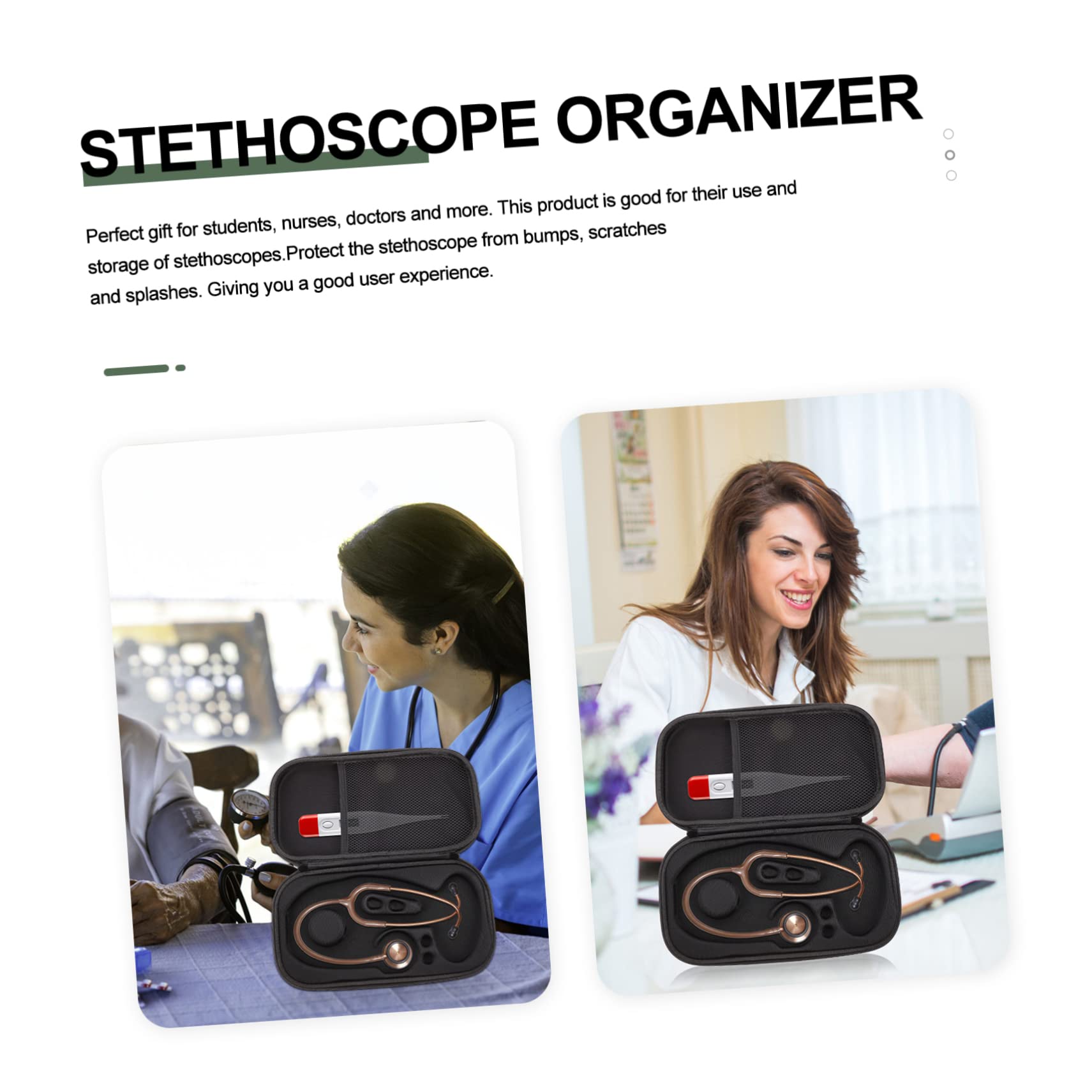 VILLFUL 1pc Stethoscope Storage Bag Stethoscope Pouch Household Stethoscope Case Professional Stethoscope Storage Case Stethoscope Storage Pouch Accessories Eva Suitcase Nurse Medical Pink