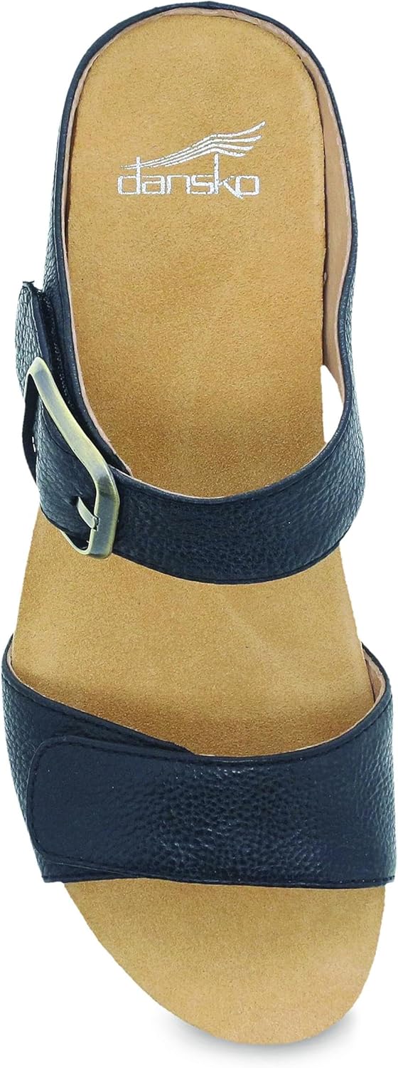 Dansko Tanya Slip-On Wedge Sandal for Women - Cushioned, Contoured Footbed for All-Day Comfort and Support - Hook & Loop Strap with Buckle Detail - Lightweight Rubber Outsole - Image 2