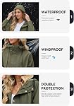 Zando Women Rain Jacket Long Waterproof Hooded Outdoor Rain Coat Lightweight Packable Windbreaker Trench Coats
