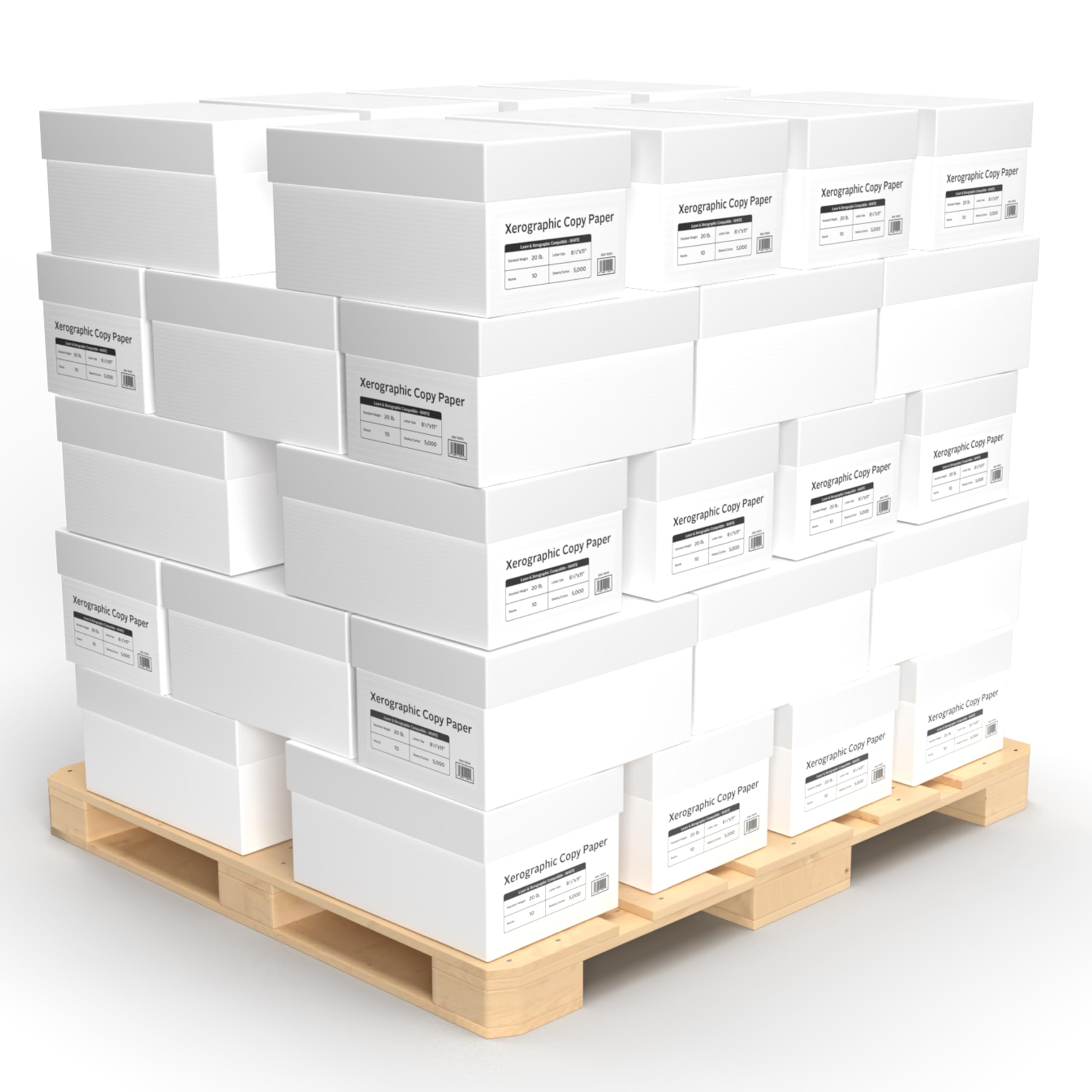 200,000 Sheets of White Copy Paper, 8.5 x 11, 20 lb, 40 Cartons