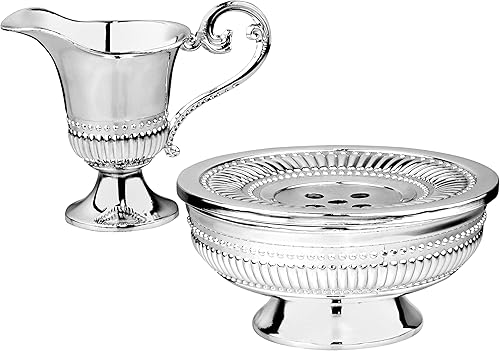 Miniatura 2 de BOKER-TOV SHALOM Mayim Achronim - Juego de tazas y cuencos de lavado Judaica chapados en plata (diseño de cuentas)