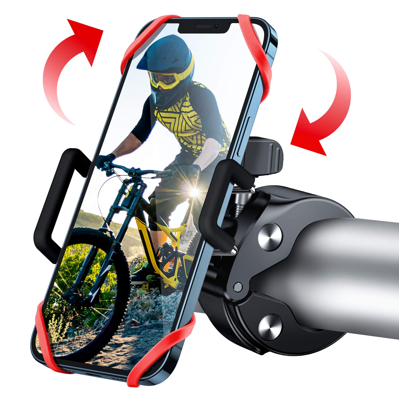 JOYROOM Bike Phone Mount, Anti-Shake Adjustable Bicycle Phone Holder for Universal Handlebar, Compatible with iPhone 12 Pro Max/11 Pro/XS Max/XR/8
