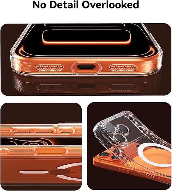 JUESHITUO for iPhone 17 Pro Max Case for Magsafe [Full Lens Protection with Built-in Camera Film] Anti-Yellowing,Military Grade Drop Protection, Thin Slim Cover for iPhone 17 Pro Max Cover(Clear)