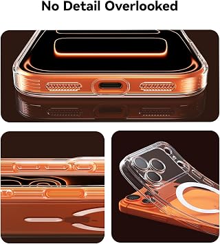 JUESHITUO for iPhone 17 Pro Max Case for Magsafe [Full Lens Protection with Built-in Camera Film] Anti-Yellowing,Military Grade Drop Protection, Thin Slim Cover for iPhone 17 Pro Max Cover(Clear)