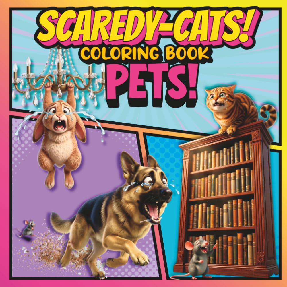 SCAREDY-CATS! COLORING BOOK: PETS!