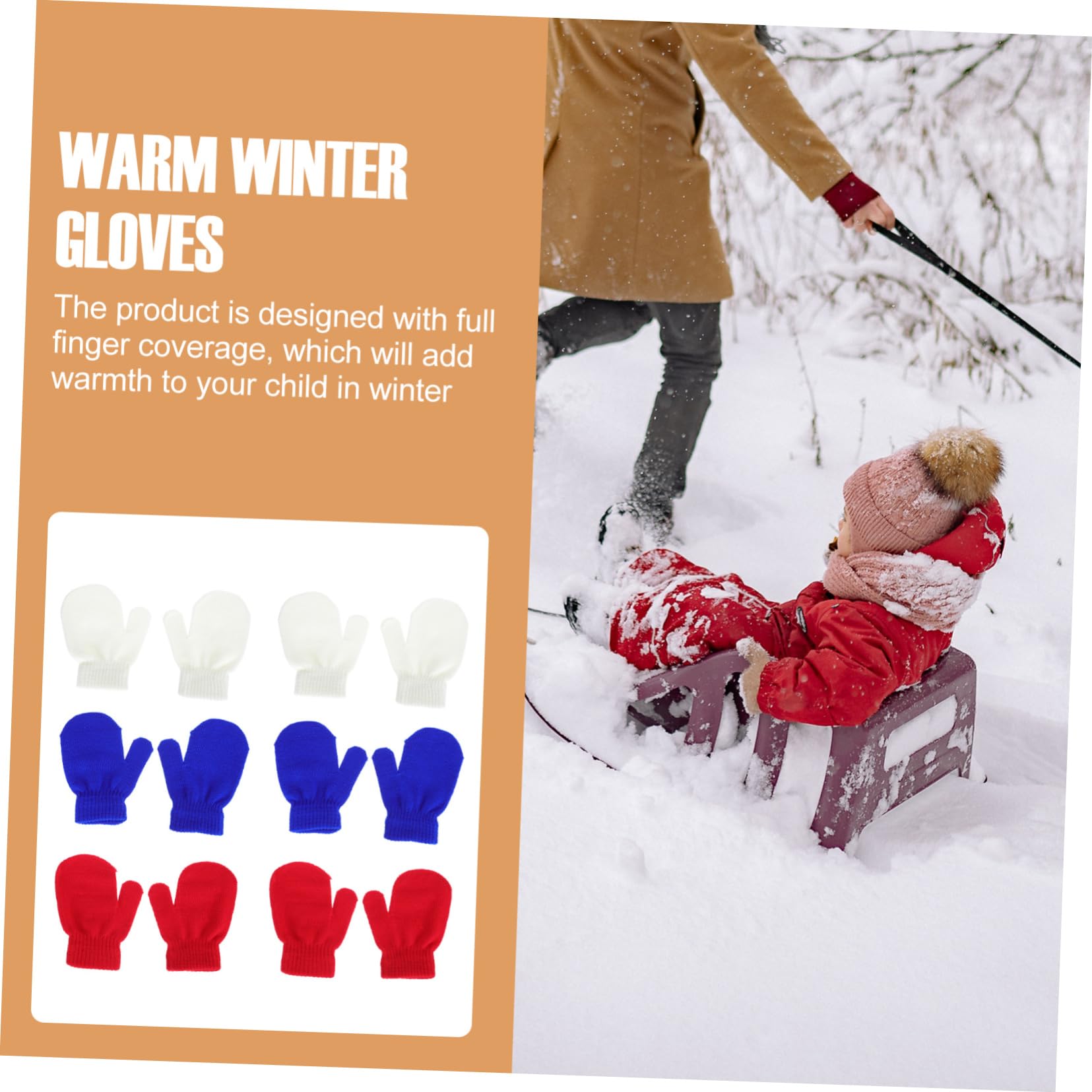 GALPADA Guantes Mitones Infantiles De Punto Tejer Guante Infantil Mitones De Bebé Recién Nacido Mitones Calientes Mitones De Invierno Para Bebés Hilo Acrílico