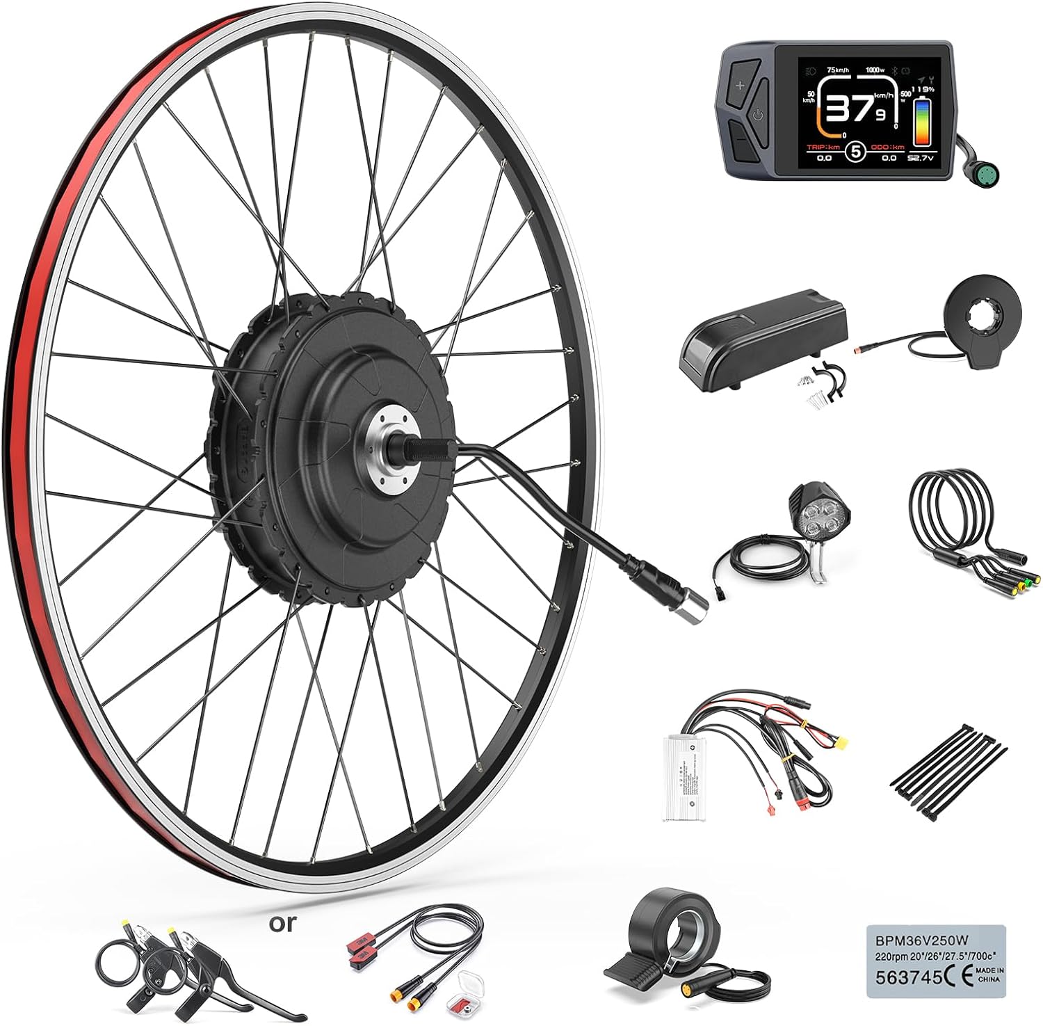 BAFANG Ebike Conversion Kit : G0900 48V750W Rear Hub Motor Kit for 26″/27.5″/700C Bike,Brushless Geared Electric Bike Kit with Digital Display & Pas Sensor for 135-142 mm Dropout Size Mountain Bike