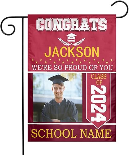 Miniatura 9 de Letrero de graduación personalizado para patio, bandera de jardín de graduación personalizada, letreros de graduación para la clase de 2024,
