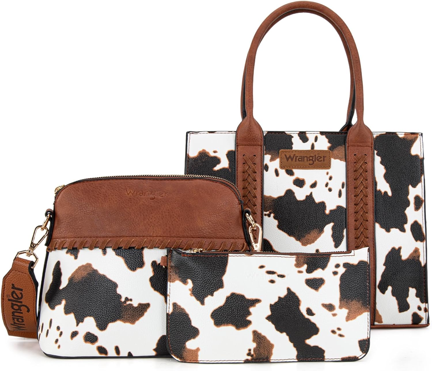 Wrangler 3Pcs Purses for Women Tote Bag Crossbody Handbag Sets with Strap - Image 8
