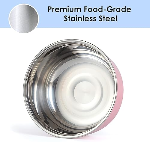 Miniatura 2 de Lille Home Lonchera Bento de acero inoxidable de alta calidad con exterior antideslizante, juego de 3, 14.2 fl oz, 24.7 fl oz, 1.2 L, a prueba de