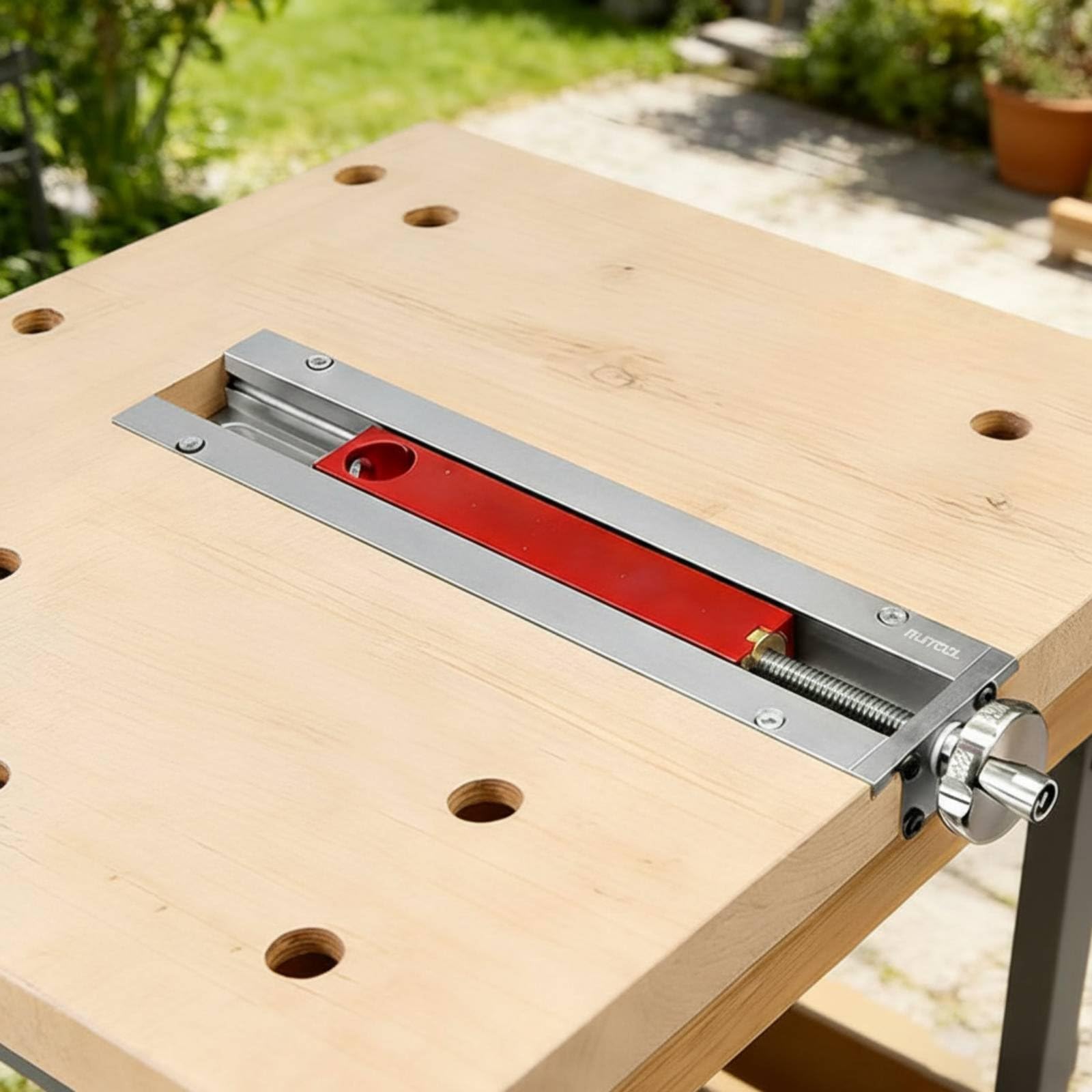Sharplace de Banco para Carpintería Abrazadera de Mesa Tornillo de Cola Empotrado a Ras Mecanismo Preciso Aleación de Aluminio Adecuada para Ahorro de Espacio en Talleres