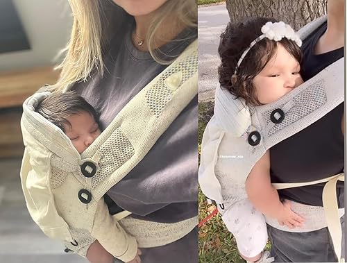 Miniatura 8 de Bebamour Portabebés de punto para recién nacidos a niños pequeños -Portabebés ligero 3 en 1 Portabebés de transporte delantero y trasero (gris, 7-32