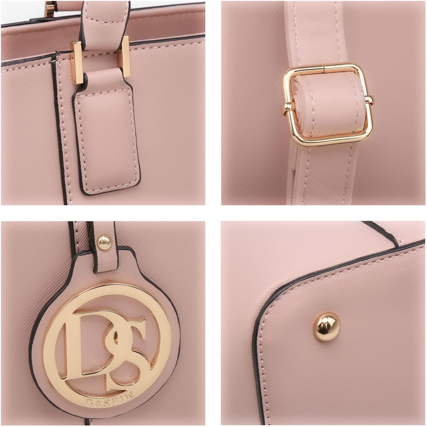 Dasein Women Satchel Purse Handbag Shoulder Bag Work Tote Bag with Matching Clutch