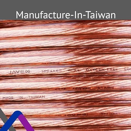 Miniatura 4 de JAVEX Cable de cable de altavoz de audio AWG calibre 12 (100 pies), cobre libre de oxígeno OFC, cable plano delgado para audio estéreo de automóvil