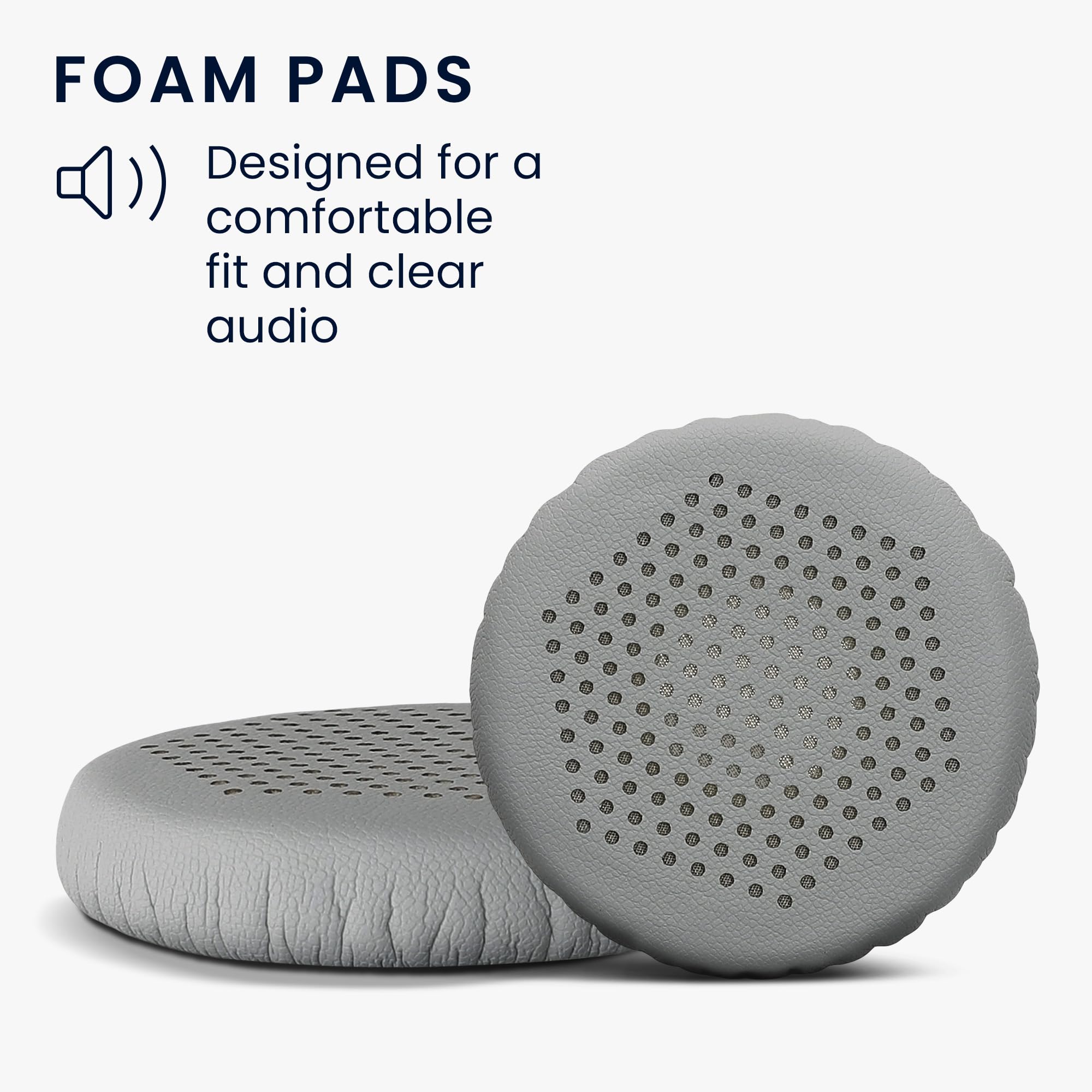 kwmobile Ear Pads Compatible with Jabra Evolve 20 / 20se / 30 / 30II / 40/65 Earpads - 2x Replacement for Headphones - Grey - Image 3