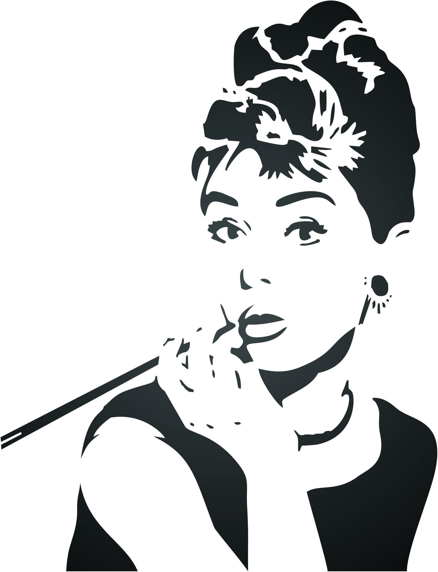 Audrey Hepburn Stencil, 13 x 17 inch (L) - Actress Star Breakfast at Tiffany's Stencils by CRAFT KREATIVELY