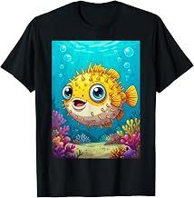 Pufferfish – Poisonous Fish in Tropical Coral reefs Comic T-Shirt