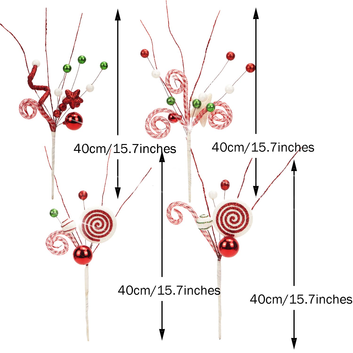 4Pcs Candy Cane Christmas Decorations,13.78