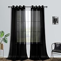 Vista 56 de Cortinas traslúcidas terracota de 84 pulgadas de largo para sala de estar y dormitorio, con ojales, estilo bohemio, aireadas, transparentes, de lino