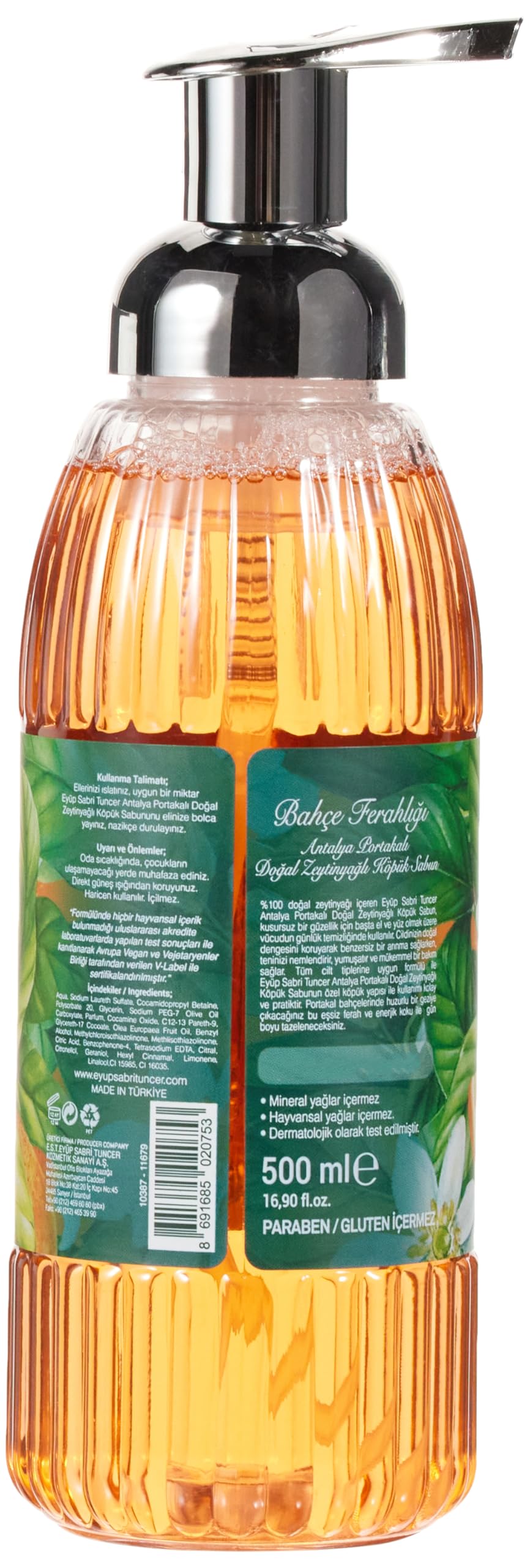 Eyüp Sabri Tuncer Doğal Zeytinyağlı Köpük Sabun Antalya Portakalı (500 ml)