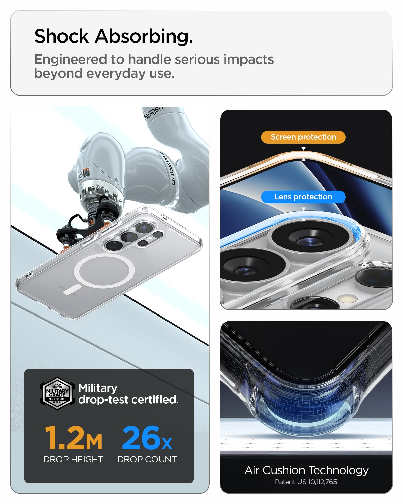 Spigen Cover per Samsung Galaxy S26 Ultra, Ultra Hybrid MagFit, Compatibile con MagSafe - Clear White