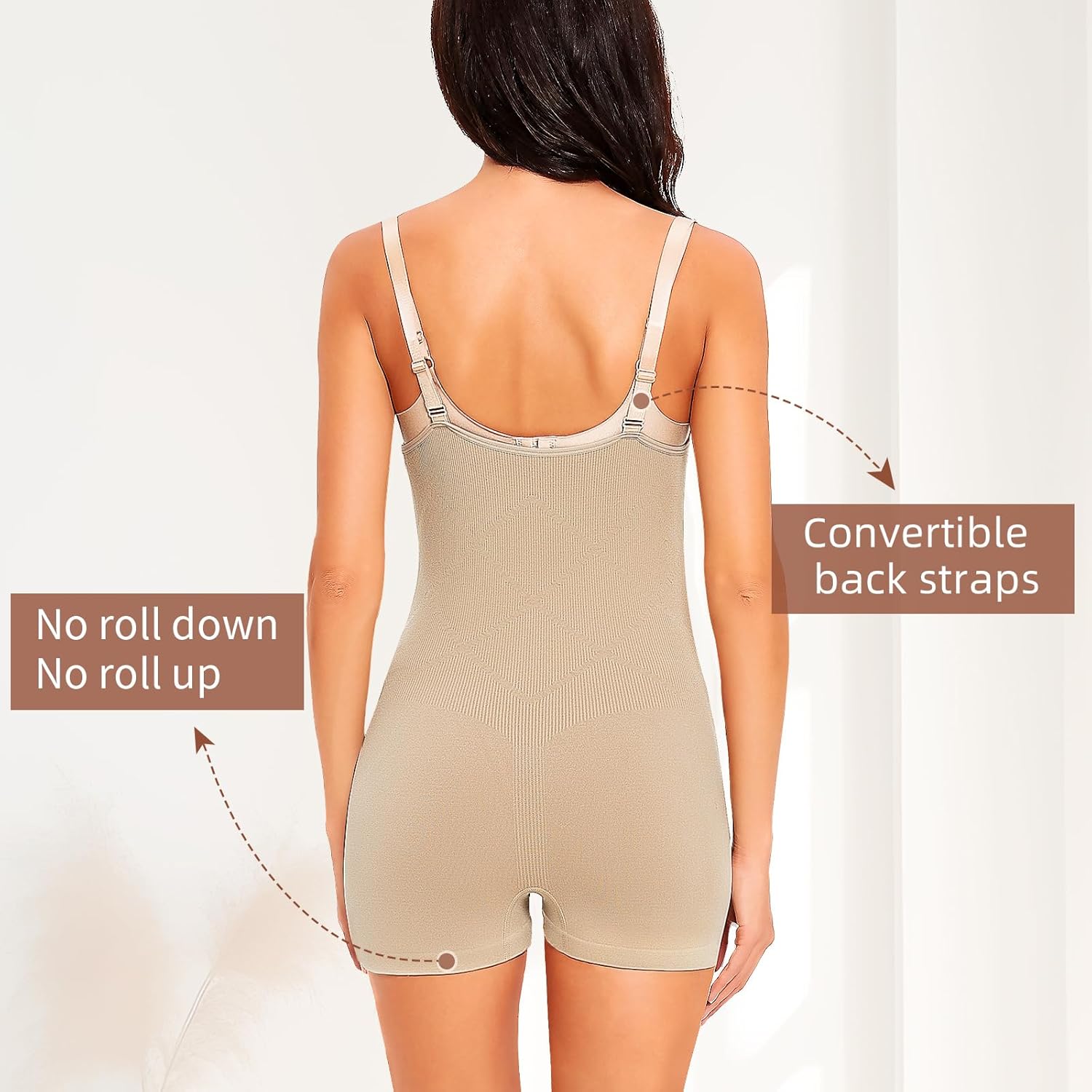 Women's Maternity Bodysuit Pregnancy Shapewear Shorts Bustless Sleeveless Tank Top Belly Support Rib Romper Jumpsuit - Image 4