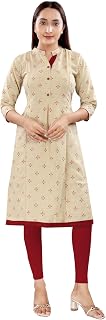 Mom&Bae Women's Straight Printed Maternity & Feeding Kurti with Concealed Zip Price In India