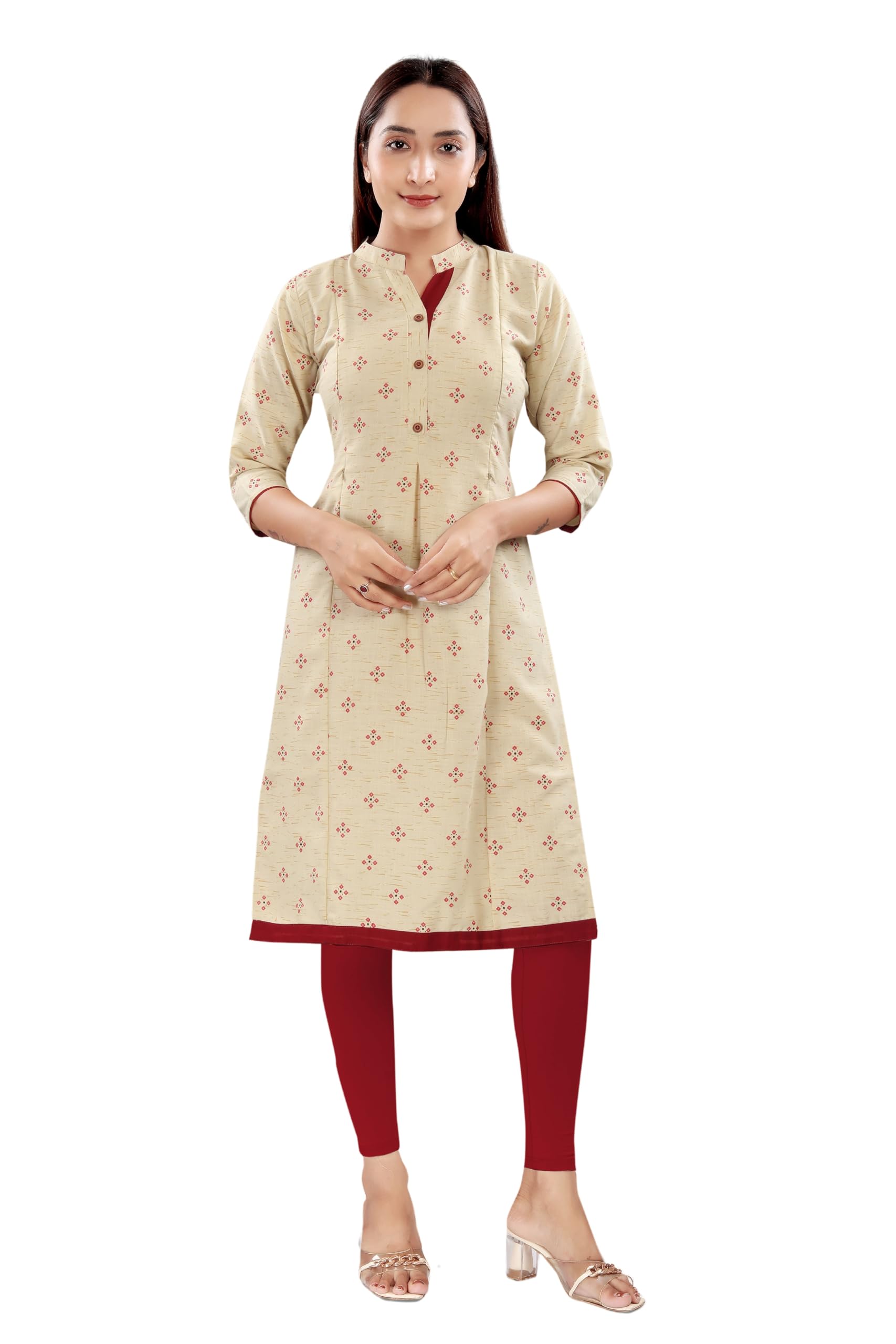 mom&bae Women's Straight Printed Maternity & Feeding Kurti with Concealed Zip-picture-31