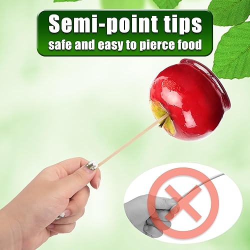 Miniatura 5 de HANSGO Pinchos de manzana de caramelo de madera, pinchos de bambú natural de 0.118 pulgadas y 6 pulgadas, palitos de manzana de caramelo, palitos de