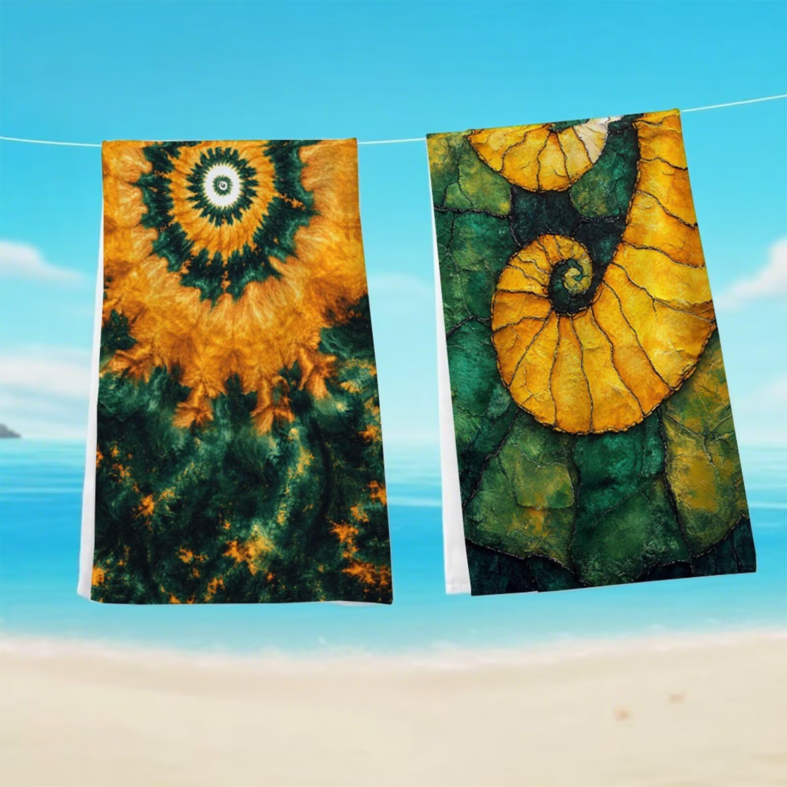 Toalla Playa Grande 80x180 cm, Microfibra Toalla Gimnasio De Secado Rápido, Toallas Baño Sin Arena, Toallas Playa Compacta Mujer Niños para Deportes, Natación con Bolsa (Abstracto Amarillo) G1-1193