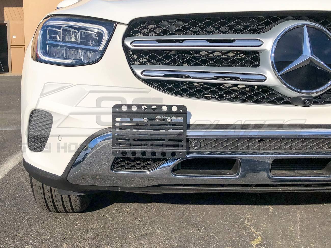 Replacement for 2016-Present Mercedes Benz GLC-Class | EOS Plate Version 1 Front Bumper Tow Hook License Relocator Mount Bracket Tow-357 (Mid Size)